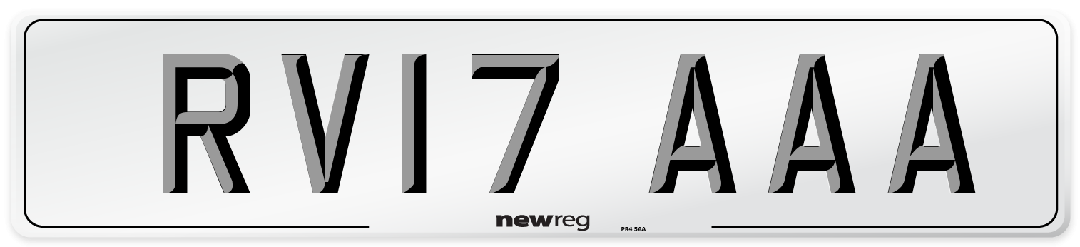 RV17 AAA Number Plate from New Reg